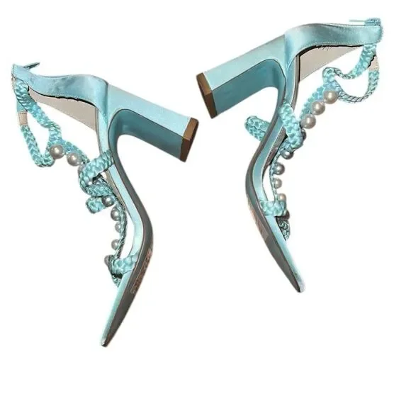 Betsey Johnson Elegant Blue Strappy Women's Sandals Size 6 - Picture 3 of 5